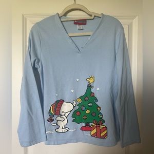 Snoopy Peanuts Pj Top Christmas Edition Size S